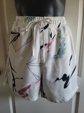 Forever 21 Cream Shorts with Graphic Print